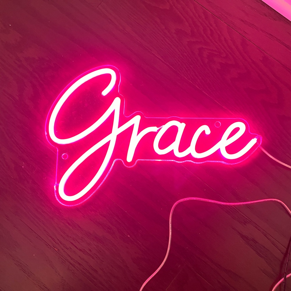 Neon Pink Decorative Sign-GRACE